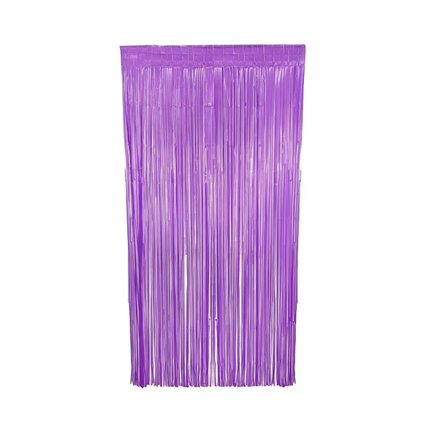 CORTINA NEON ROXO 1X2MT SILVER PLASTIC