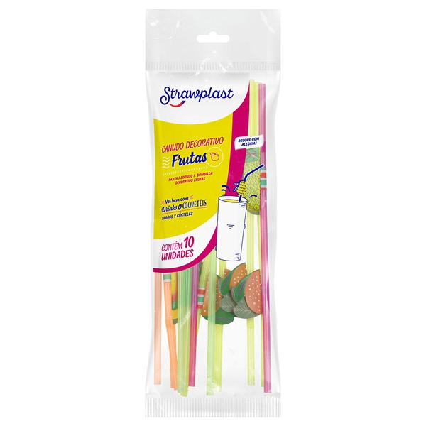 CS-234 CANUDO FRUTAS FLEX C/10UN STRAWPLAST