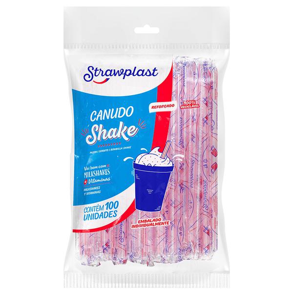 CS-323 CANUDO SHAKE 8MM VERMELHO PP C/100UN STRAWP