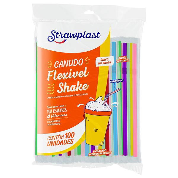 CS-329 CANUDO FLEX 8MM SHAKE NEON C/100UN STRAWPLA