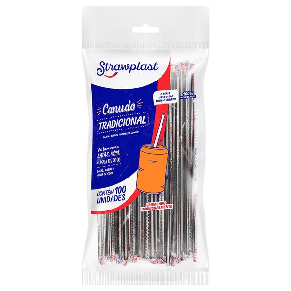 CS-331 CANUDO SACHE 5MM PRETO C/100UN STRAWPLAST