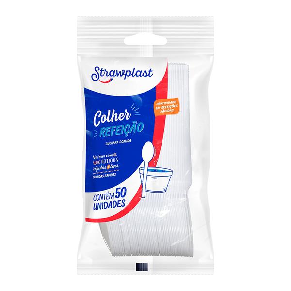 CSB-602 COLHER REFEIÇÃO BRANCO C/50UN STRAWPLAST