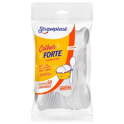 CSB-606 COLHER FORTE BRANCA STRAWPLAST C/50UN