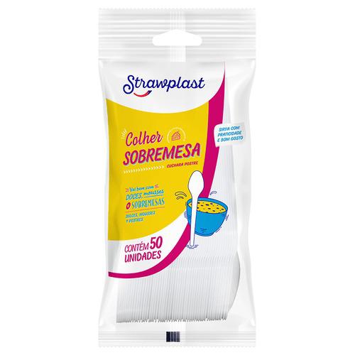 CSB-620 COLHER SOBREMESA BRANCA C/50UN STRAWPLAST