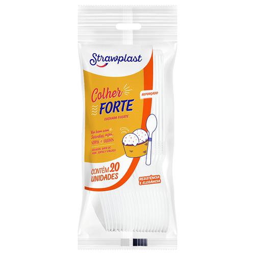 CSB-656 COLHER BRANCO FORTE STRAWPLAST C/20UN