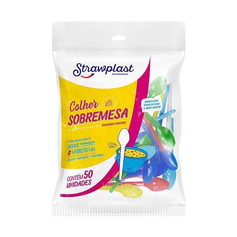 CSM-627 COLHER SOBREMESA MISTA C/50UN STRAWPLAST