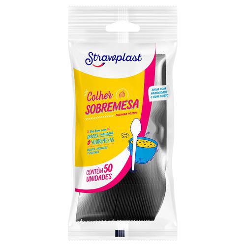 CSP-629 COLHER SOBREMESA PRETA C/50UN STRAWPLAST