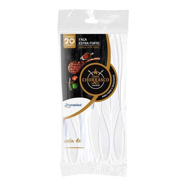 FACA EXTRA FORTE CHURRASCO BRANCA STRAWPLAST
