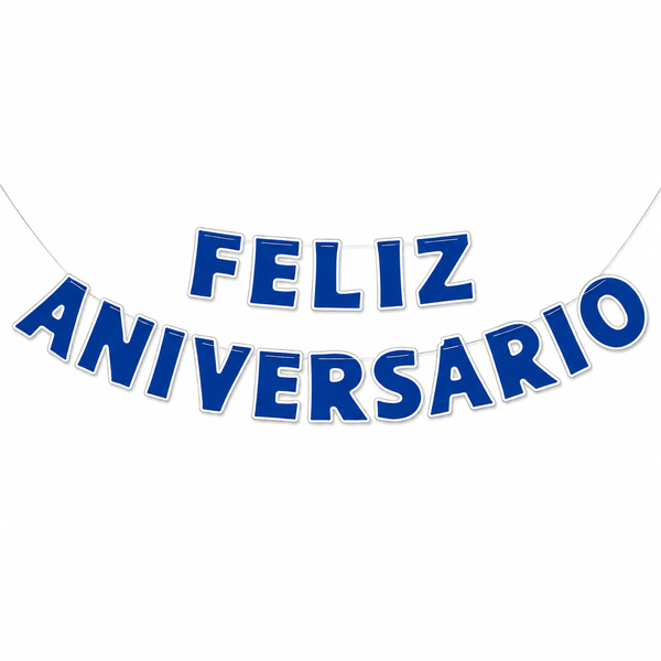 FAIXA FELIZ ANIVERSARIO AZUL ESCURO NC TOYS