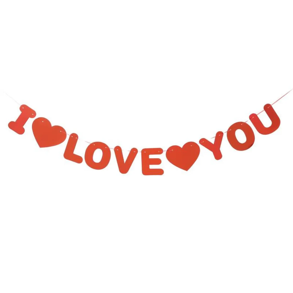 FAIXA I LOVE YOU VERMELHA 2MT SILVER PLASTIC