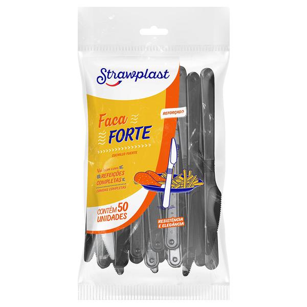 FSP-743 FACA FORTE PRETA STRAWPLAST C/50UN