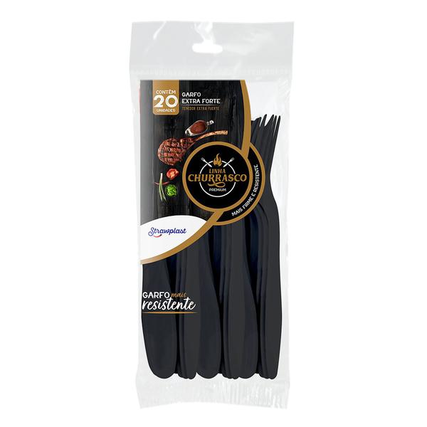 GARFO EXTRA FORTE CHURRASCO PRETO 20UN STRAWP