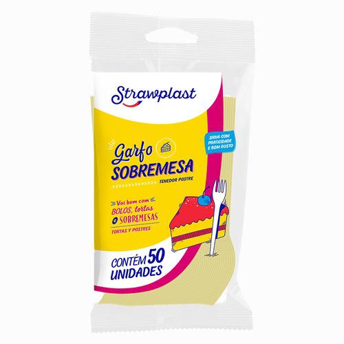 GARFO SOBREMESA AMARELO CANDY C/50UN STRAWPLAST