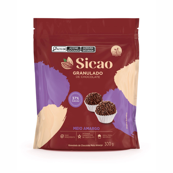 GRANULADO CHOC. 37% MEIO AMARGO SICAO 300G