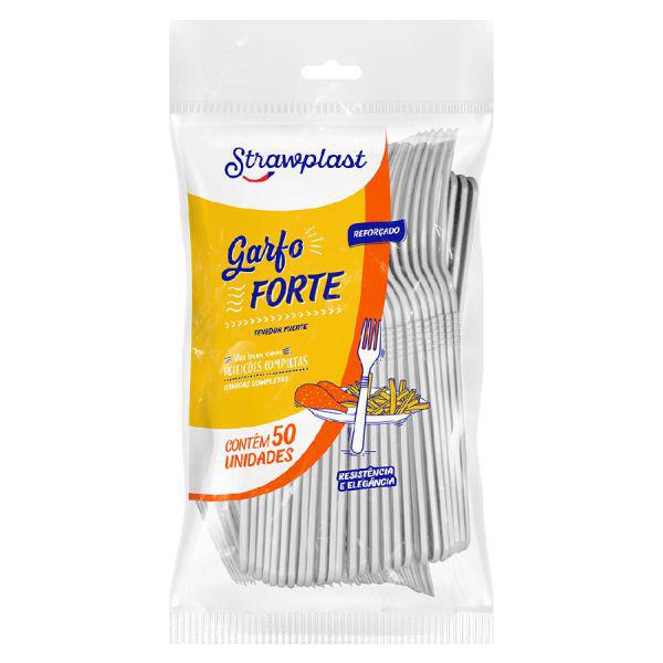 GSB-506 GARFO FORTE BRANCO STRAWPLAST C/50UN