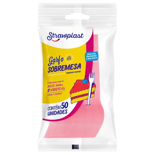 GSR-524 GARFO SOBREMESA ROSA C/50UN STRAWPLAST