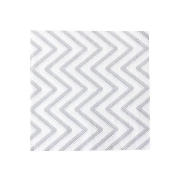 GUARDANAPO ESTAMP. CHEVRON PRATA 32X32CM SILVER PL