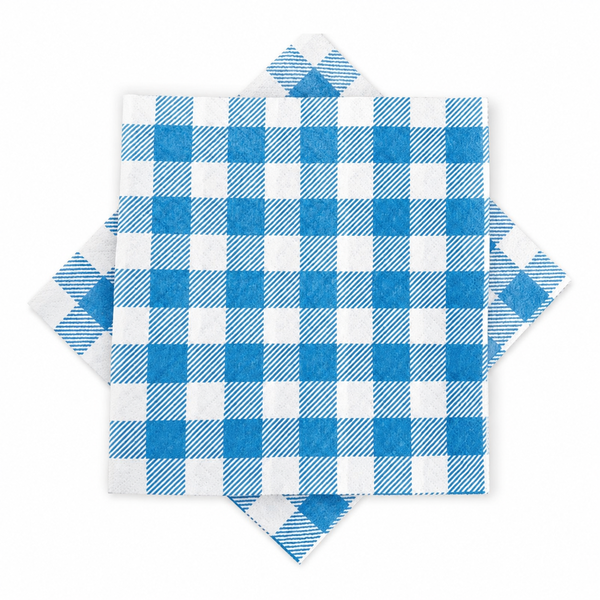 GUARDANAPO XADREZ AZUL CLARO 20X21 C/50UN FLIP