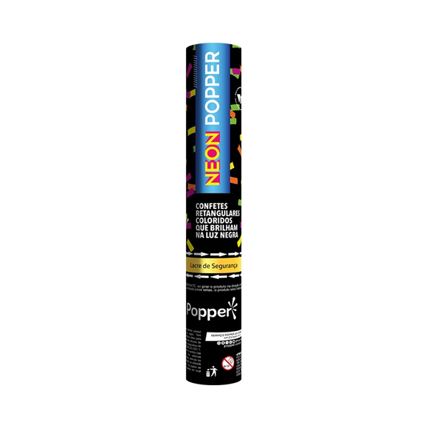 LANÇA CONFETE NEON TRADICIONAL 30CM POPPER