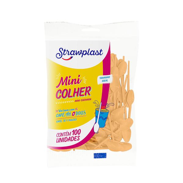 MINI COLHER LARANJA CANDY C/100UN STRAWPLAST
