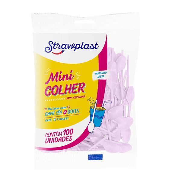 MINI COLHER LILAS CANDY C/100UN STRAWPLAST