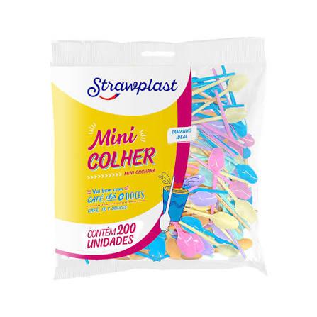 MINI COLHER MISTA CANDY C/200UN STRAWPLAST