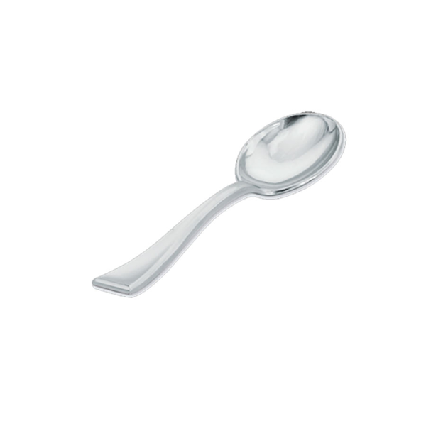 MINI COLHER PRATA C/30UN SILVER PLASTIC