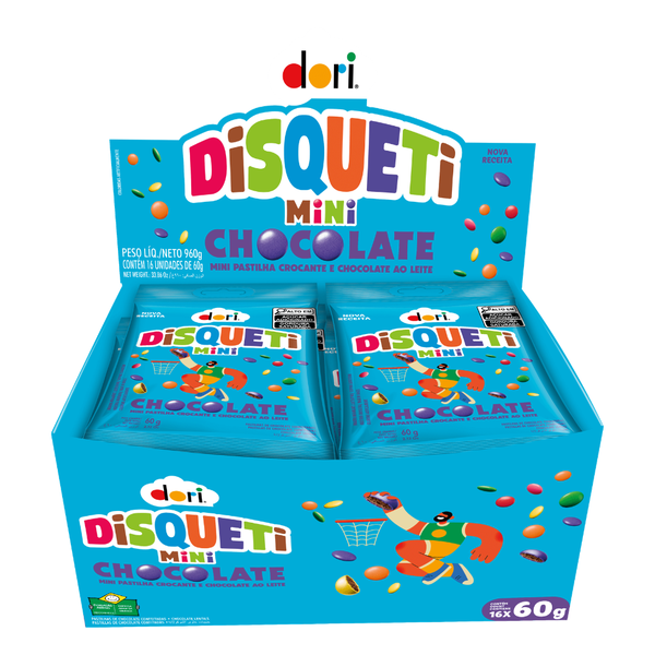 MINI DISQUETI CHOCOLATE CONF 60G C/16UN DORI
