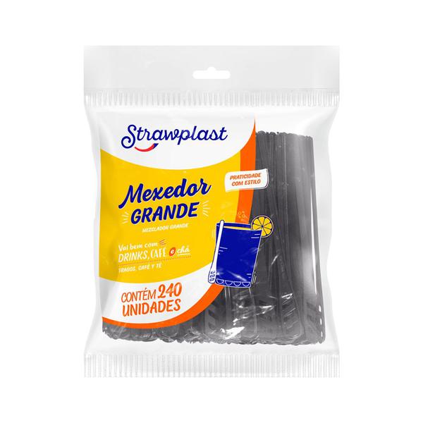 MSG-802 MEXEDOR GRANDE PRETO C/240UN STRAWPLAST
