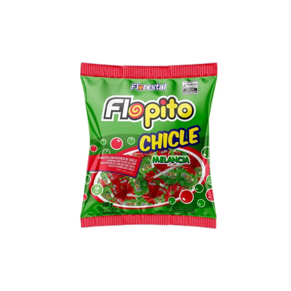PIRULITO FLOPITO CHICLE MELANCIA 500G FLORESTAL