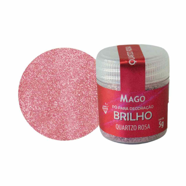 PO P/ DECORACAO QUARTZO ROSA BRILHO 5G MAGO