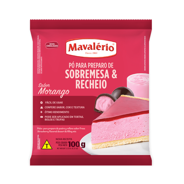PO PREPARO SOBREMESAS MORANGO 100G MAVALERIO