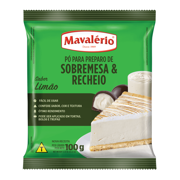 PO PREPARO SOBREMESAS SABOR LIMAO 100G MAVALERIO