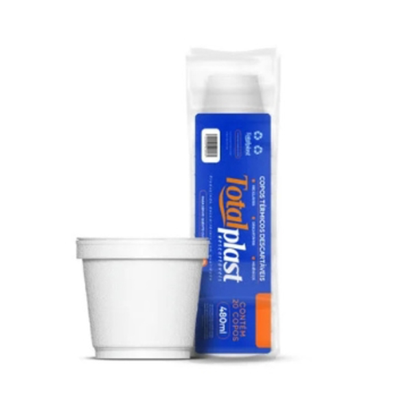 POTES TERMICOS 480ML BAIXO C/20UN TOTALPLAST