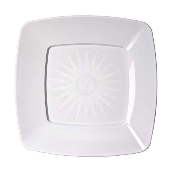 PQB-018 PRATO QUADRADO 18CM BRANCO C/10UN STRAWPLA