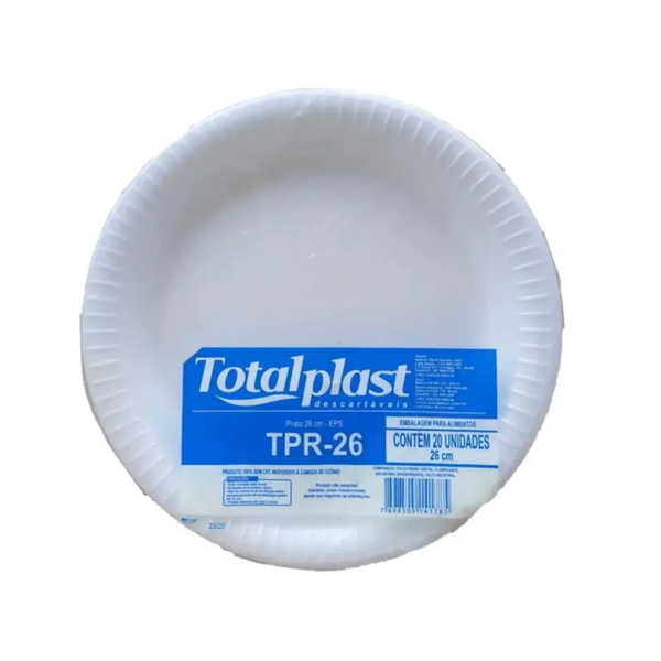 PRATO EPS 26CM C/20UN TOTALPLAST