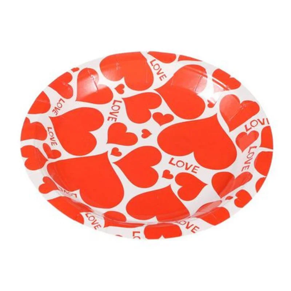 PRATO PAPEL LOVE 18CM C/10UN SILVER PLASTIC