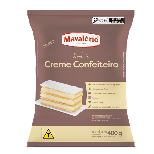 RECHEIO EM PÓ SABOR CREME CONF 400G MAVALERIO