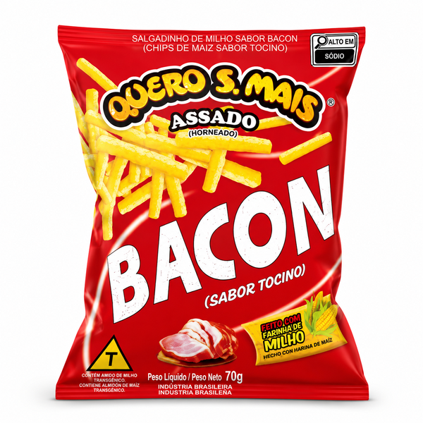SALGADINHO MET. BACON 70G C/10UN QUERO S. MAIS
