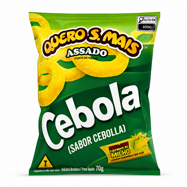 SALGADINHO MET. CEBOLA 70G C/10UN QUERO S. MAIS