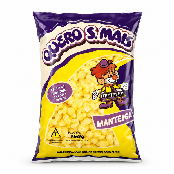 SALGADINHO MILHO MANTEIGA 160G QUERO S.MAIS