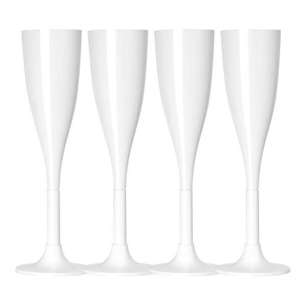 TACA 120ML CHAMPAGNE BRANCA STRAWPLAST C/4UN