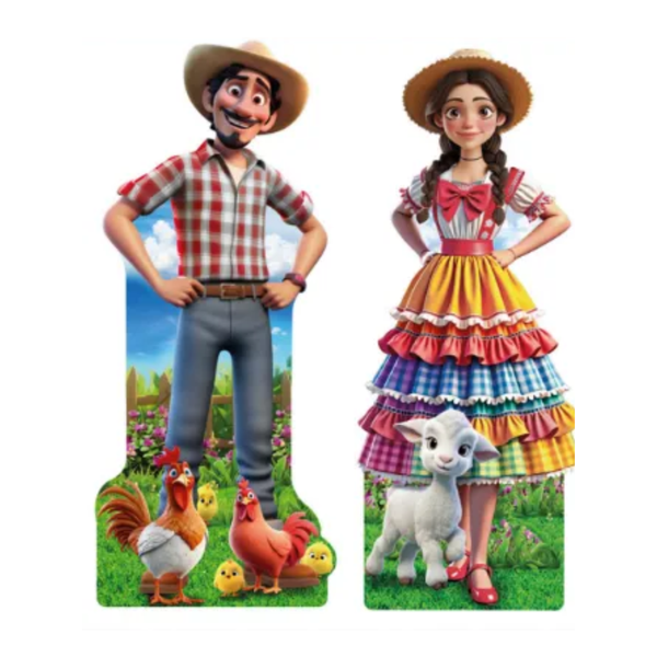 TOTEM DE MESA CASAL CAIPIRAS C/6UN KAIXOTE