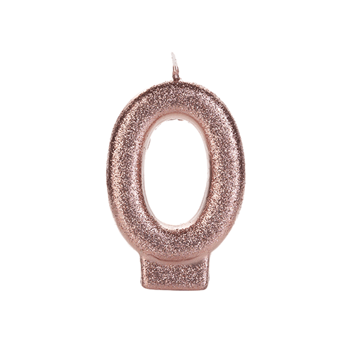 VELA BRONZE GLITTER NUMERO 0 SILVER PLASTIC