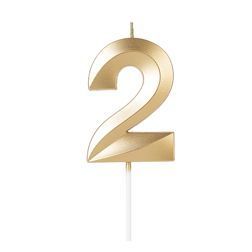 VELA DESIGN DOURADA NUMERO 2 SILVER PLASTIC