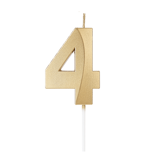 VELA DESIGN DOURADA NUMERO 4 SILVER PLASTIC