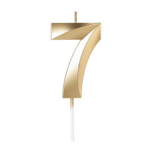 VELA DESIGN DOURADA NUMERO 7 SILVER PLASTIC