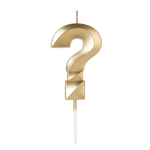 VELA DESIGN DOURADA NUMERO INTERROGACAO SILVER PT