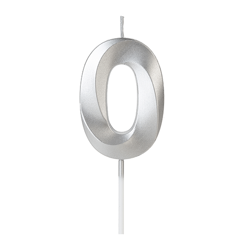 VELA DESIGN PRATA NUMERO 0 SILVER PLASTIC