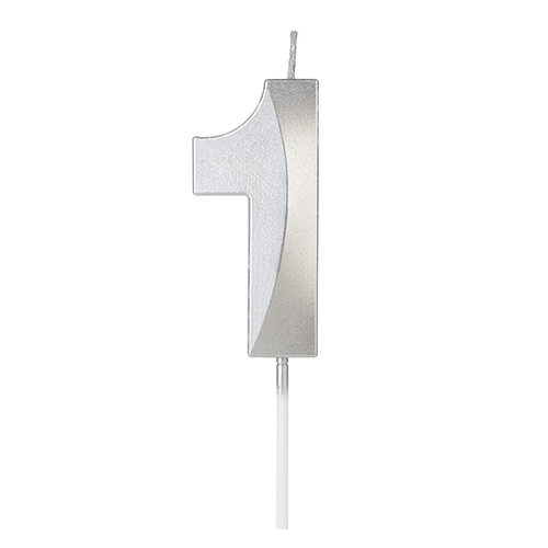VELA DESIGN PRATA NUMERO 1 SILVER PLASTIC